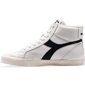 Diadora - Melody Mid Leather Dirty Sneakers voor dames en heren, C0351 Wit Zwart, 44 EU
