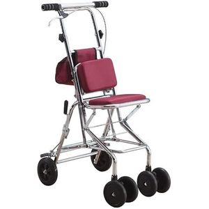 Rollator voor senioren Draagbare rollator voor senioren met handrem en rubberen wiel, opvouwbare wagen met gewatteerde zitting - eenvoudig te monteren Decoration