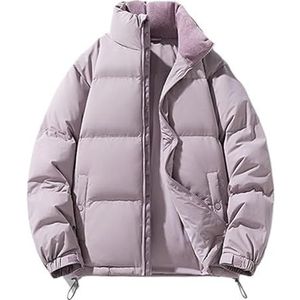 Yobohui Heren Donsjack Winter Verdikte Warm Wit Eendendons Jas Outdoor Casual Effen Kleur Korte Lengte Koud Weer Bovenkleding, Paars 2, XL