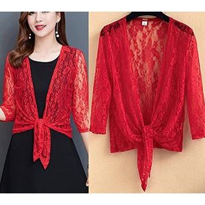 Bolero - Gebloemde Kant - Dames - Elegant Vest - Korte Mouwen - Open Voorkant