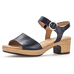 Gabor Plateausandalen voor dames, lichte extra breedte (G), Midnight 56, 36 EU