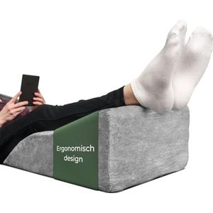 Ergonomisch aderkussen om de benen op te bergen, plat - beenverhogingskussen, beensteun wigkussen, steunkussen voor benen en knieën, ideaal als lymfekussen en aderwig