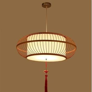 LONGDUOU Boerderijdecoratie Rustieke Bamboe Lantaarn Hanglamp Boho Natuurlijke Rotan Mand Geweven Kroonluchter Grote Rieten Licht Chinese Plafondlamp Armatuur for Keuken Eiland Eetkamer Slaapkamer(Ell