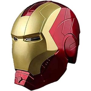 PRETAY Iron Man Helm Avengers 1/1 Toy Modell Maske Wearable und Luminous Spielzeug Film Cosplay Props geeignet für Halloween-Partei-Maskerade,Red