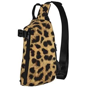 WOWBED Luipaard Dier PrintPrinted Crossbody Sling Bag Multifunctionele Rugzak Voor Reizen Wandelen Buitensporten, Zwart, One Size