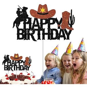 Westerse verjaardagsdecoratie | Cowboy Cupcake Toppers Garland Banner,Western Party Decor, Cowboy Thema Western Picks, Banner Cowboy Decorations Lecerrot