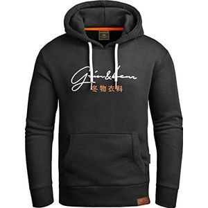 Grin&Bear Hoodie GEC703 Sweatjack voor heren, zwart, L