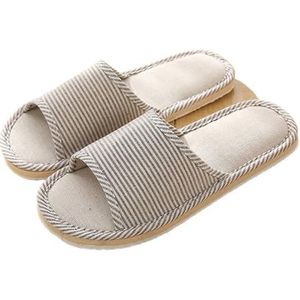 JMORCO Damespantoffels voor dames en heren, thuis, lente, slippers, herfst, binnenpantoffels, zachte antislip, casual schuimzool, paar linnen vloerschoenen, 5, 44/45 EU