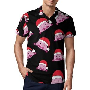 Grappige Kerstman Blobfish Casual Heren T-shirts Korte Mouw Sneldrogende Golf Tees Tops Outdoor Sport Werk 17.99