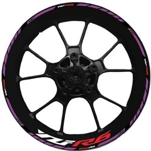 Motorfiets wiel stickers YZF R6 Motorfiets 17 Inch Binnen- en Buitenwiel Velg Naaf Decal Decoratie Waterdichte Hoog Reflecterende Sticker(003)