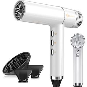 Slopehill Oxy Active Technology Haardroger met unieke borstelloze motor, intelligente foutdiagnose, innovatieve microfilter, led-display, 2000 W, wit