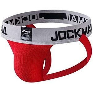JOCKMAIL Heren Jockstrap Athletic Supporter Ondergoed Heren Sport Jock Strap Slip, Rood, M