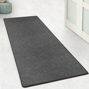 Floordirekt Keukentapijt, loper, 200 x 300 cm, voor keuken, hal, slaapkamer en woonkamer, antislip en wasbaar, in sisal-look, haltapijt, per meter, antraciet, calcutta