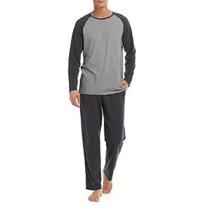 DAVID ARCHY heren pyjama sets, katoenen heren pyjama's nachtkleding loungeset, comfortabele slaapkleding met ronde hals
