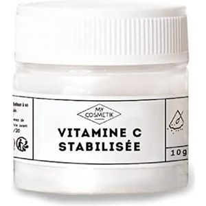 MY COSMETIK - Gestabiliseerde vitamine C - 10g - Anti-aging en antioxiderende cosmetische werkzame stof - 100% puur en natuurlijk - Gemaakt in Frankrijk - 10g - in kristallen pot