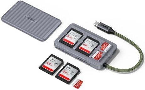 UGREEN - SD-kaartlezer DRIE-sleuven - Geheugenkaartlezer - 5Gbps - Compatibel met iPhone 16-serie/Android/Windows/macOS