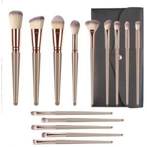 Multifunctionele Make-upborstel Make-upkwastenset 14-delige Oog- En Gezichtsmake-upkwasten Met Synthetische Haren Oogmake-up Kwasten voor Dames(Brown+Brush Pack)