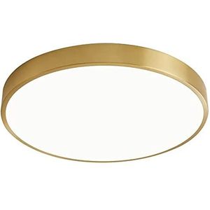ZVALIEVYE Ultradunne plafondlamp van koper, 4,1 cm, eenvoudige montage, temperatuur verstelbaar in drie kleuren, binnenlamp voor balkon/koper, goud, 30 cm, koper, goud