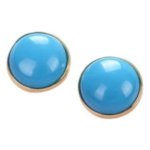 Oorclips Koreaanse ontwerp elegante natuursteen ronde clip op oorbellen niet doorboorde tijger oog steen oor clips for vrouwen sieraden Oorbellen (Style : Blue Stone)