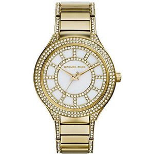 Michael Kors analoog quartz horloge met goudkleurige roestvrijstalen band voor dames MK3312
