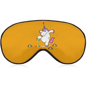 Roze grappige eenhoorn kicks regenboog poep slaapmasker met verstelbare riem, comfortabel zacht oogmasker slaaphulp, lichtblokkerende oogmaskers