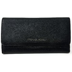 Michael Kors Dames Jet Set Travel Large Trifold Wallet, zwart/zilver, One size, Drievoudig gevouwen portemonnee