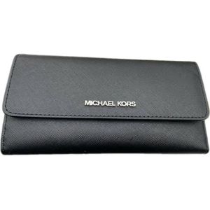 Michael Kors Dames Jet Set Travel Large Trifold Wallet, zwart/zilver, One size, Drievoudig gevouwen portemonnee