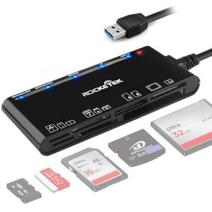 USB3.0 kaartlezer, 7-in-1 SD/TF/CF/MS/XD/Micro SD-geheugenkaartlezer met USB3.0 (5 Gbps) supersnelheid, compatibel met Windows/Linux/Mac OS/Vista