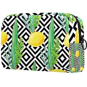 Cosmetische tassen, aquarel citroen oranje fruit reizen cosmetische tassen, multifunctionele draagbare make-up tassen, reizen cosmetische tas organizer voor vrouwen, MultiColor 08,