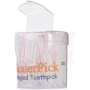 Hoekige tandenstoker Scalerpick Wit Plastic Huishoudelijke Tanden Reiniging Gebogen Haak 200 stuks