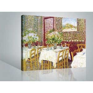 1art1 Vincent Van Gogh Poster Kunstdruk Op Canvas Interior Of A Restaurant Muurschildering Print XXL Op Brancard | Afbeelding Affiche 80x60 cm