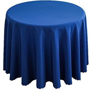 Ronde Tafelkleed Satijn, Effen Kleur Polyester Keuken Eetkamer Tafelkleed Voor Kerst Bruiloft Tafel Cover Hotel Banket Verjaardagsfeestje Tuin Home Decor,Royal blue,160cm Round