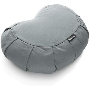 BODYMATE Yogakussen halve maan - 42 cm lengte - 30 cm breedte - 15 cm hoogte - met vulling van boekweitschillen – In de wasmachine wasbare hoes van 100% extra dikke katoen - Meditatiekussen - Zitkussen