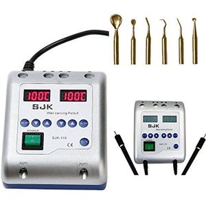 Elektrische Tandwasmachine Heater Beroep Carving Dubbele Pen Potlood Carver Waxen+6 Tips 20 W