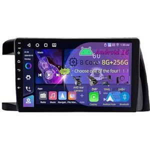 9 Inch 2 Din Android 15 Autoradio voor Toyota Wish XE10 2003-2009 met CarPlay AHD Omgekeerd beeld Bediening op het stuur Bluetooth GPS navigatie FM Radio WiFi(C4 8+128G)