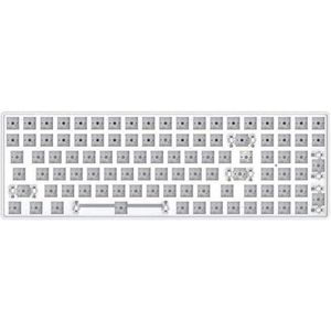 QPSJXN Mechanisch toetsenbord Novice100, hot-swappable schakelaar, 3 modi, draadloos Bluetooth-toetsenbord, 2,4 g, draadloos (Ovice100 wit)