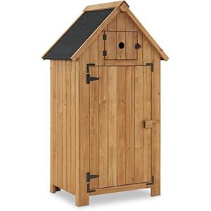 M MCombo Tuinkast hout klein, outdoor tuinhuis gereedschapsschuur weerbestendig, voor balkon & terras, 0733, 77 × 54 × 137 cm (natuur)