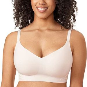 MELIWOO Naadloze beha zonder beugel voor dames, onzichtbare gevoerde ontlastingsbralette, roséwit., 70A