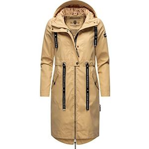 Navahoo Josinaa lichte parka met capuchon voor dames, overgangsjas, XS - 3XL, beige, XXL