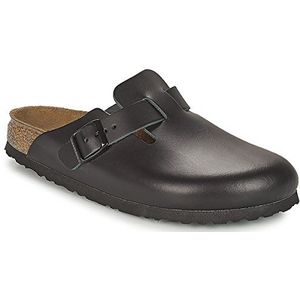 Birkenstock - Classic Boston - Klompen - Zwart - Glad Leer - Kurk-Latex Voetbed