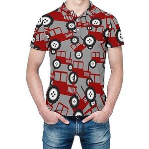 Red Tractor Heren Korte Mouw Shirt Golfshirts Regular-Fit Tennis T-Shirt Casual Business Tops
