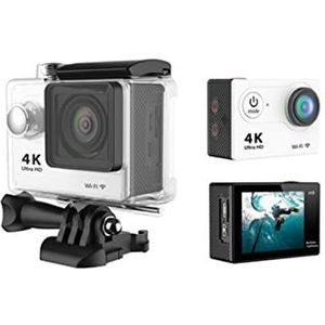 Ultra HD 4K Actiecamera WiFi 1 2MP 2 Inch 30m Go Waterdichte Pro 170D Helm Fiets Video Registratie Camera Outdoor Sport Cam(Size:No Remote,Color:Silver)