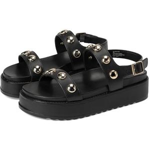 Steve Madden Bia sandaal voor dames, Zwart leder, 37 EU