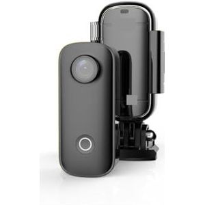 Actiecamera, C100 Action Camera 4K Waterdichte Action Sport Action Cam Fietshelm Motorfietsen,voor fietsen, motorfietsen(Black+128g)