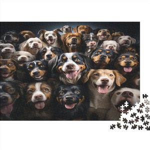 Dog vierkante puzzelspel, klassieke puzzel, houten puzzel, verminderde druk, moeilijke dierenpuzzel voor volwassenen en jongeren, 500 stuks (52 x 38 cm)