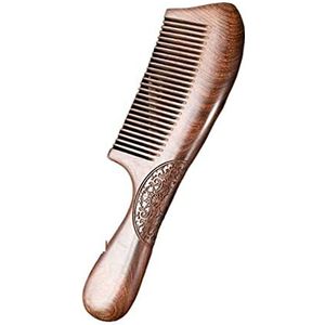 DieffematicSZ kam Black Sandalwood Gold Silk Sandalwood Double Sided Carved Wood Comb