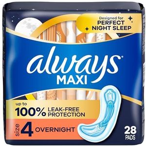 Maxi Overnight zonder vleugels, Unscented Pads 28 Count