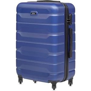 OCHNIK Cabinekoffer, 72 x 47 x 29 cm, harde koffer, reiskoffer met 4 wielen, middelgroot, trolley, handbagage, duurzaam, met ABS, numerieke vergrendeling, blauw, Medium, Harde trolley met zwenkwielen