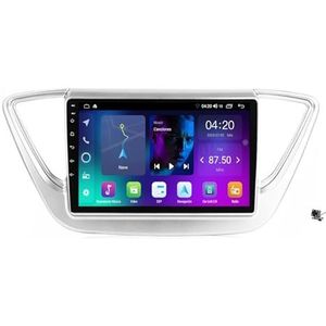 ZWCLSH Compatibel met Hyundai Solaris 2 2017-2020 Stereo Vervanging 9"" QLED Touchscreen Radio met Android Auto, Carplay, Handsfree Bluetooth 5.0, GPS Navigatie DSP SWC Backup Camera, Sliver, 1NF