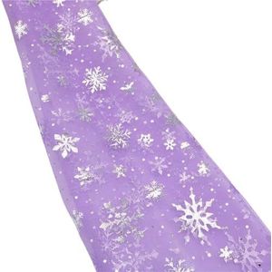 Een bruidsjurk, Sneeuwvlok bedrukte tule stof for trouwjurk DIY naaien veelkleurig 155x100cm(Light Purple-silver)